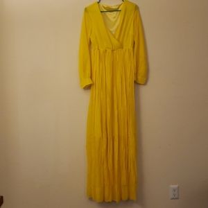 Yellow long sleeve maxi dress